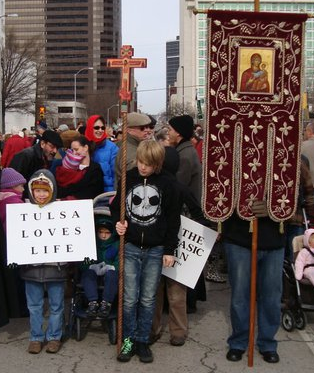 Orthodox Lead the Tulsa Pro-Life March