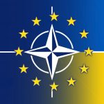 Nato, EU, and Ukraine Flag