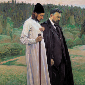 Fr. Pavel Florensky and Sergius Bulgakov (Mikhail Nesterov, 1917)